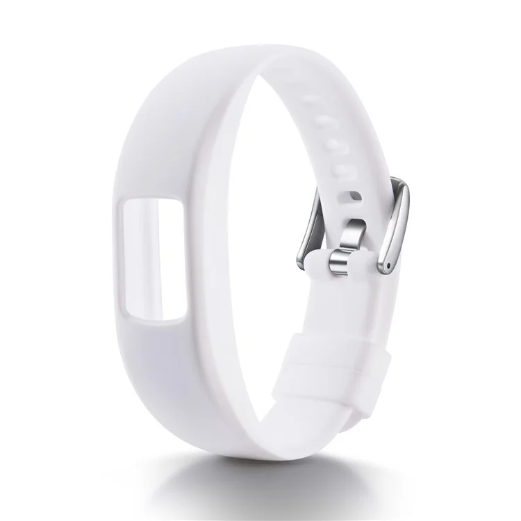 Soft Silicone Watch Band Adjustable Wrist Band Bracelet for Garmin VivoFit 4, Length: 23cm - White