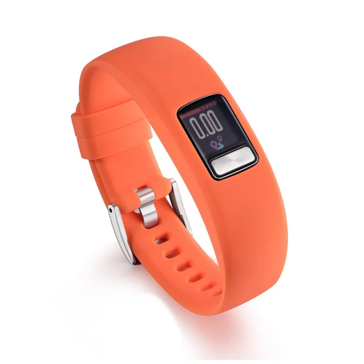 Soft Silicone Watch Band Adjustable Wrist Band Bracelet for Garmin VivoFit 4, Length: 23cm - Orange