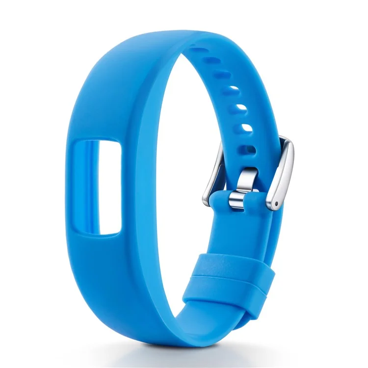 Sangle de Montre-bracelet de Remplacement Souple en Silicone Réglable Flexible Pour Garmin Vivofit 4 - Taille: S / Bébé Bleu