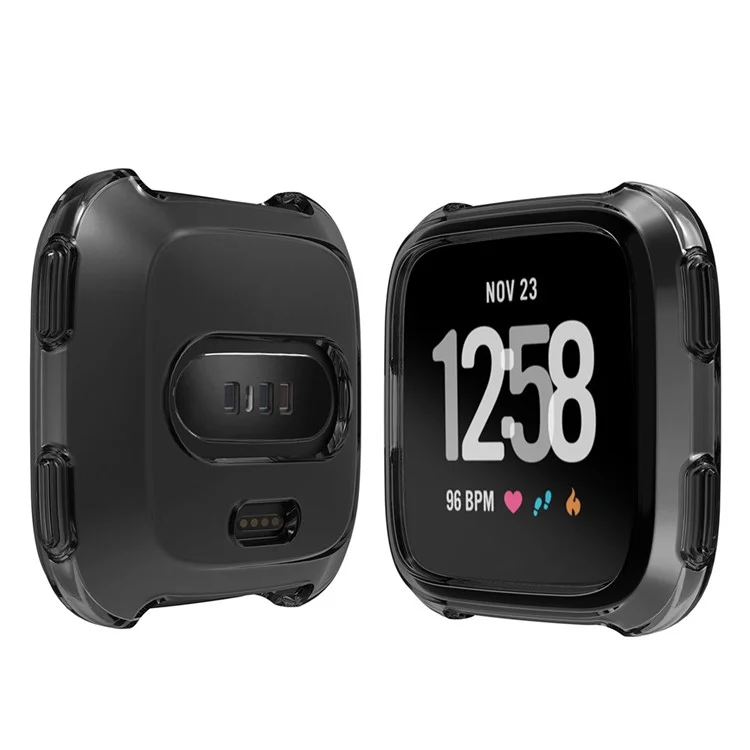 Tampa de Caixa de TPU de Proteção Suave Para Fitbit Versa - Preto