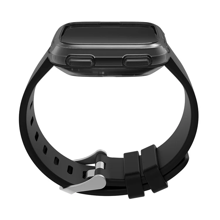 Cubierta de Estuche de TPU Protectora Suave Para Fitbit Versa - Negro