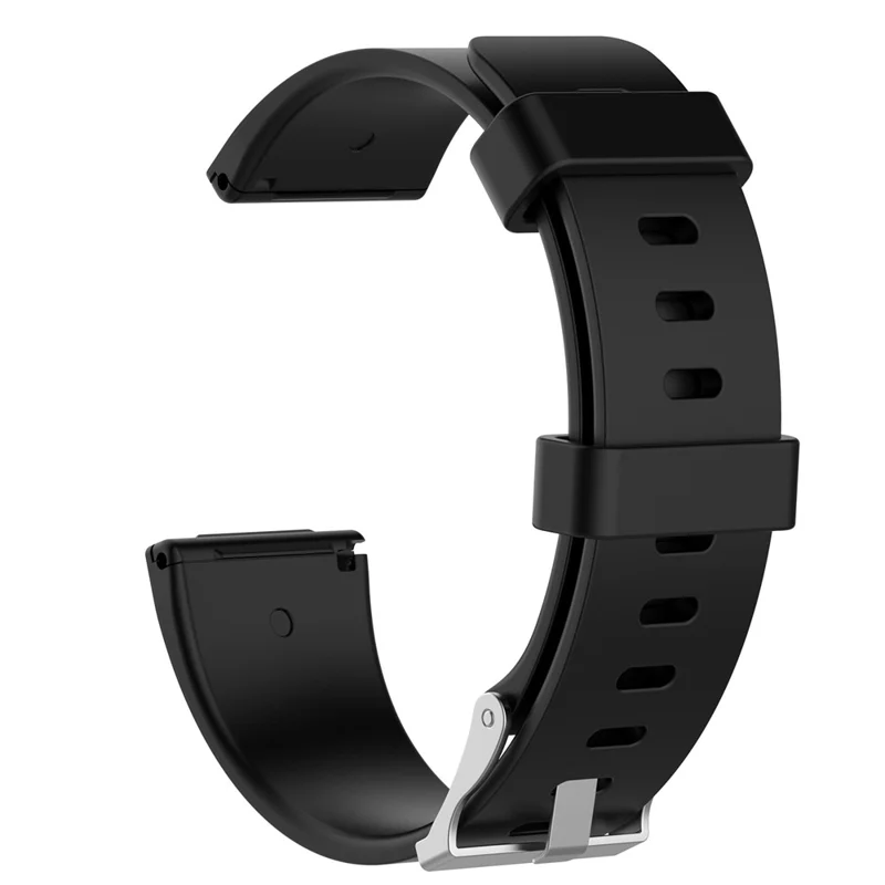 TPE Watch Band Replacement for Fitbit Versa, Adjustable Buckle Smart Watch Strap - Size: S / Black