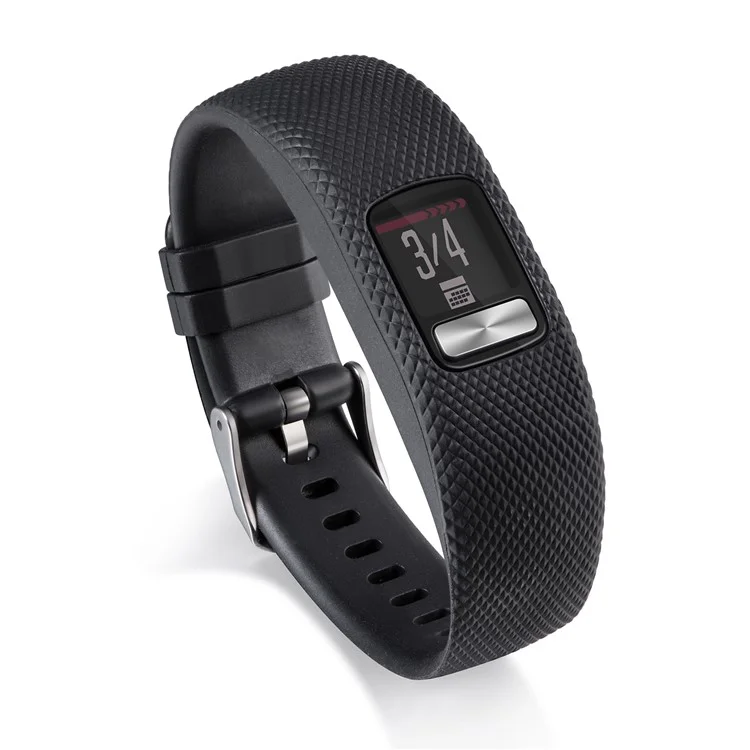 Para Garmin Vivofit 4 Watch Band Flexible Lozenge Texture TPE + TPU Reloj Correa - Tamaño: S / Negro