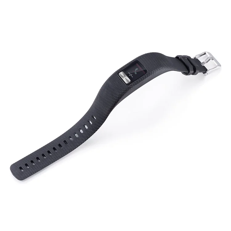 For Garmin Vivofit 4 Watch Band Flexible Lozenge Texture TPE+TPU Watch Strap - Size: S / Black