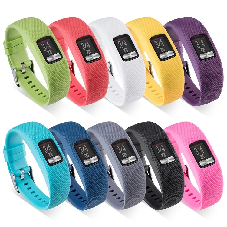 Para Garmin Vivofit 4 Correa de Reloj Flexible Textura de Lozange TPE + TPU - Talla: S / Negro