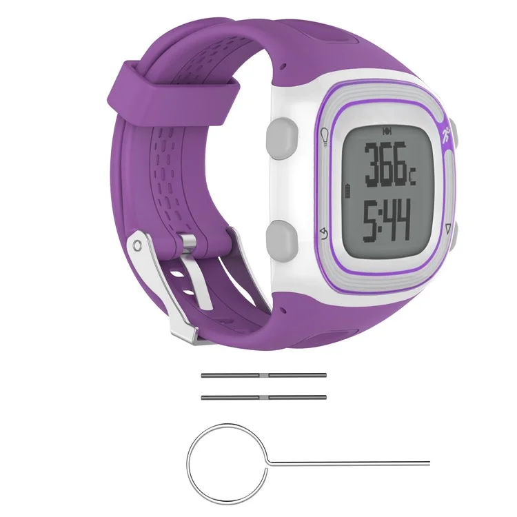 Women Soft Sports Silicone Watch Band Replace Part, Length: 21.5cm for Garmin Forerunner 15 / 10 - Purple