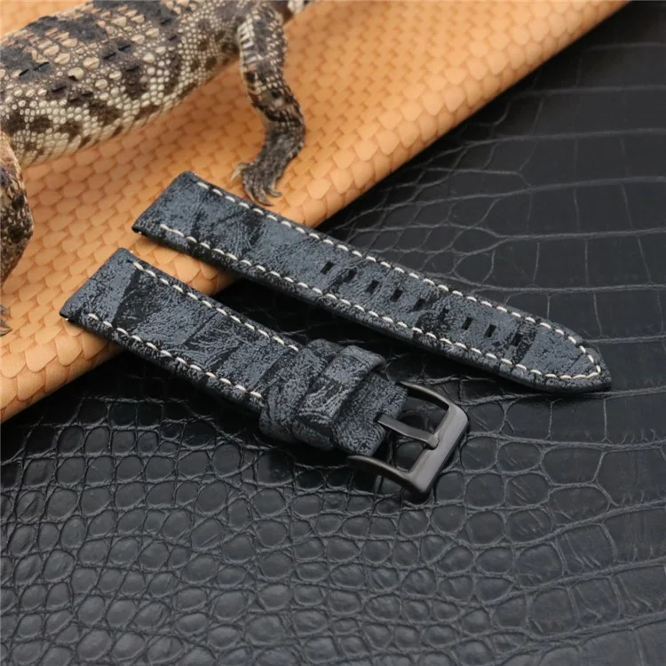 PU Leather Stainless Steel Wrist Watch Strap (18mm) for Fossil Q Venture - Black