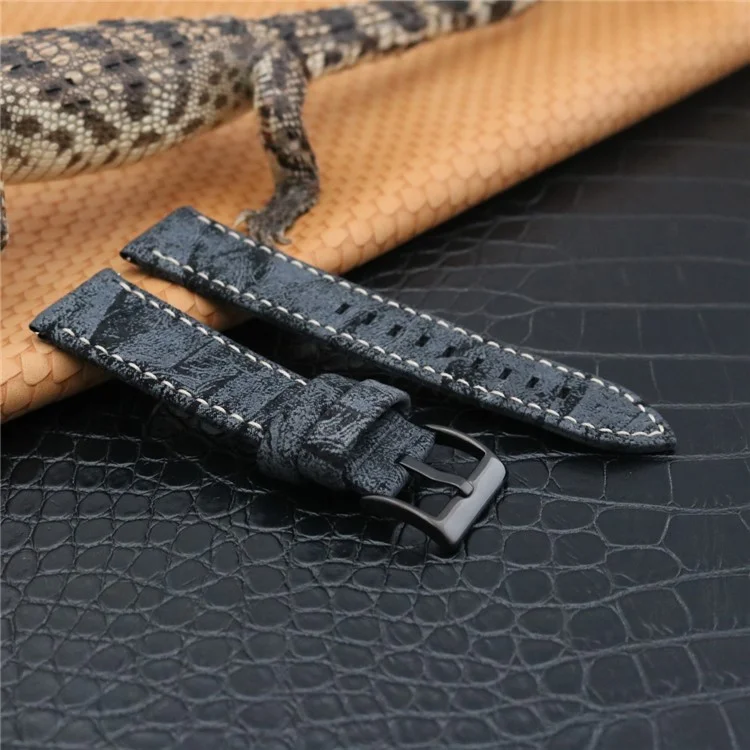 PU Leather Stainless Steel Wrist Watch Strap (20mm) for Fossil Q Venture - Black