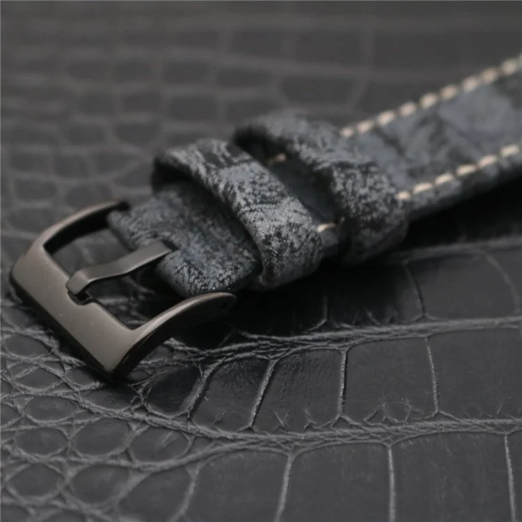 PU Leather Stainless Steel Wrist Watch Strap (20mm) for Fossil Q Venture - Black