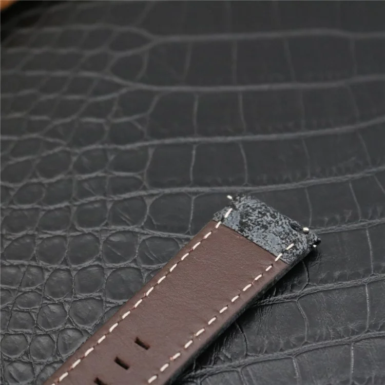PU Leather Stainless Steel Wrist Watch Strap (20mm) for Fossil Q Venture - Black