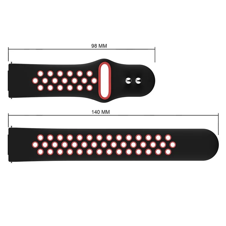 Dual-color Hollow Silicone Replacement Watch Band Strap for Fitbit Versa - Black / Red