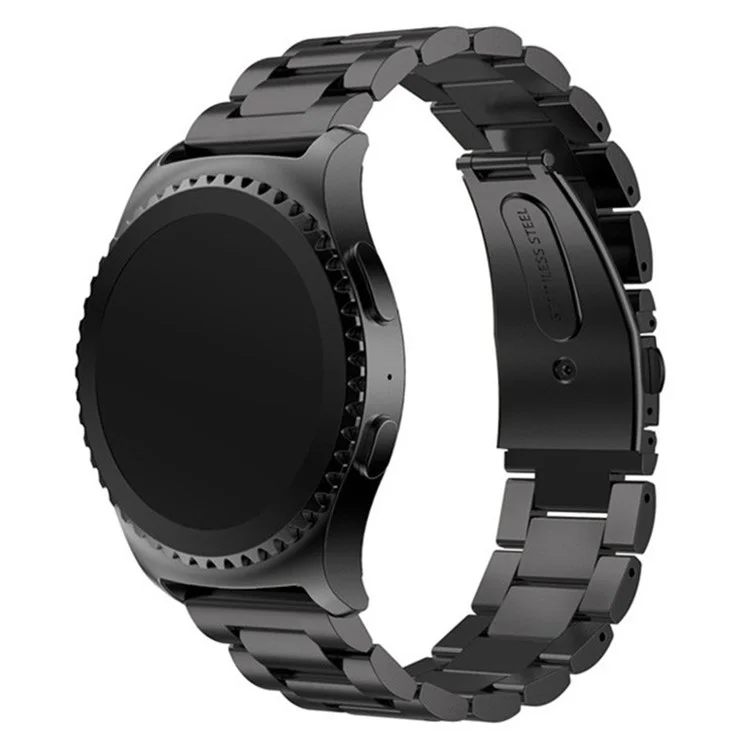 Luxury Three Beads Stainless Steel Metal Strap with Folding Clasp for Huawei Watch 2 - Black