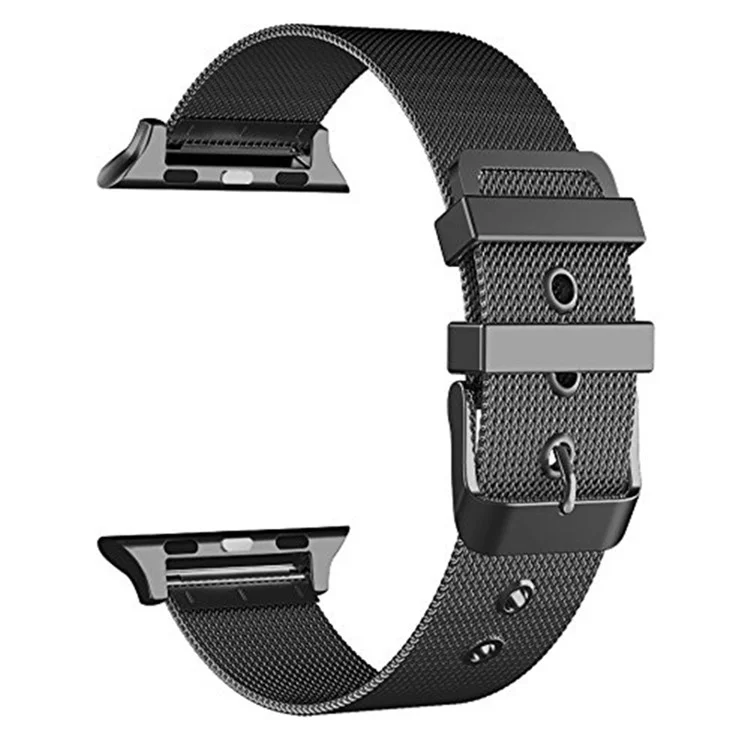 Classic Buckle Milanese Stainless Steel Watch Band for Apple Watch Series 3/2/1 42mm - Black