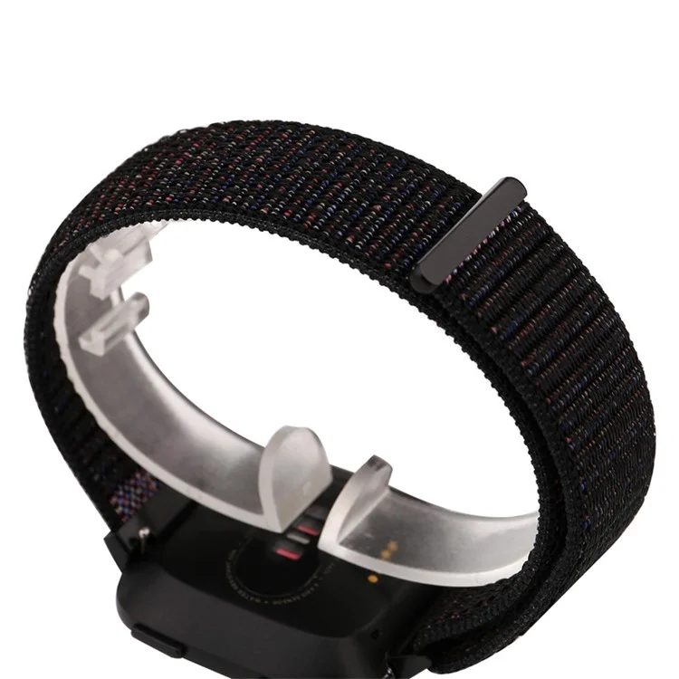 Velcro Magnetic Nylon Watch Strap Replacement for Fitbit Versa - Black
