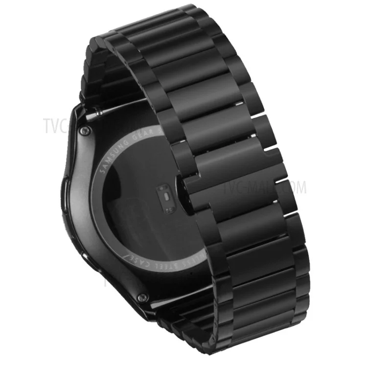 Luxury Three Beads Stainless Steel Strap with Butterfly Buckle for Huawei Watch 2 - Black