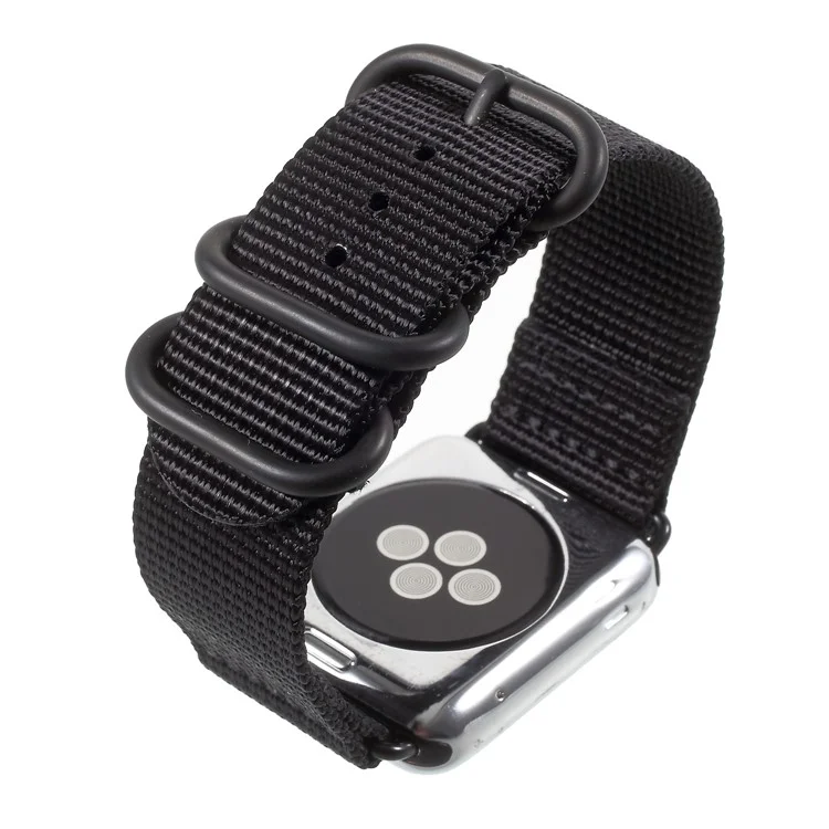 Buckle Closure Nylon Watch Band for Apple Watch Series 3/2/1 38mm - Black
