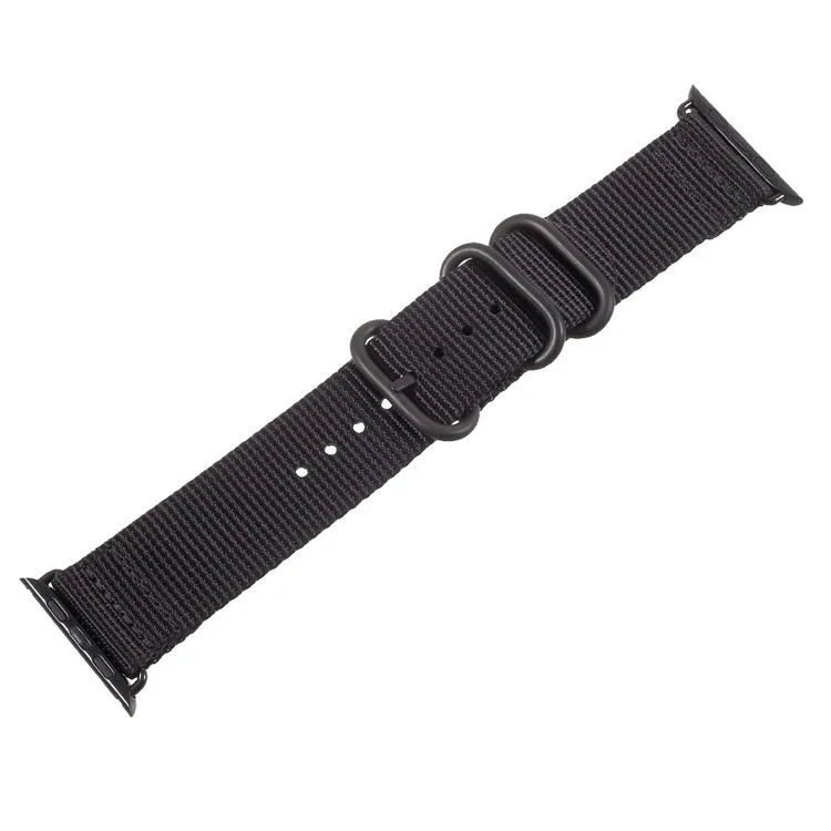 Buckle Closure Nylon Watch Band for Apple Watch Series 3/2/1 38mm - Black
