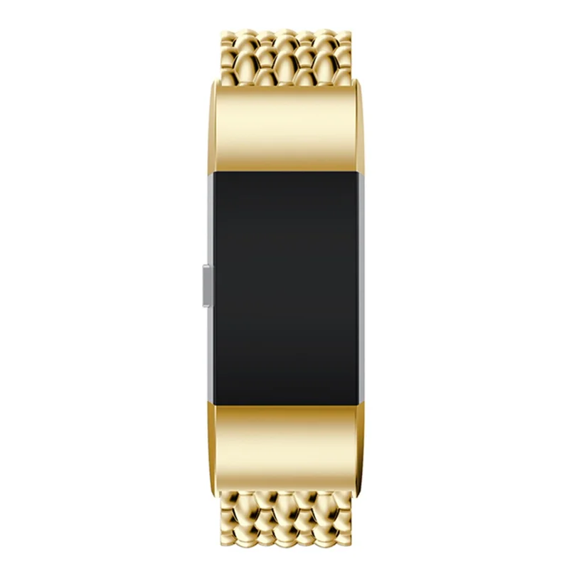 Luxury Stainless Steel Dragon Texture Band Watch Band Strap for Fitbit Charge 2 - Gold
