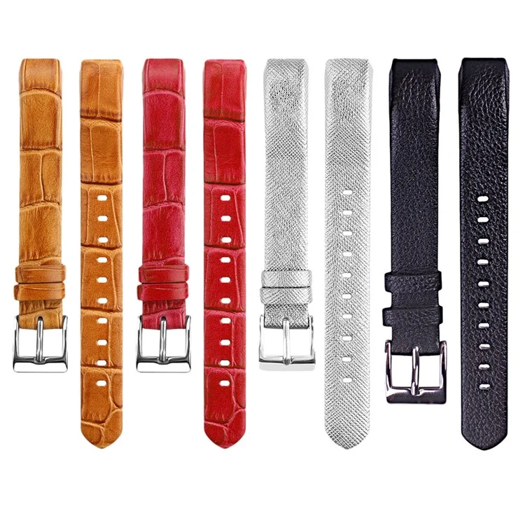 Genuine Leather Watch Band for Fitbit Alta - Black
