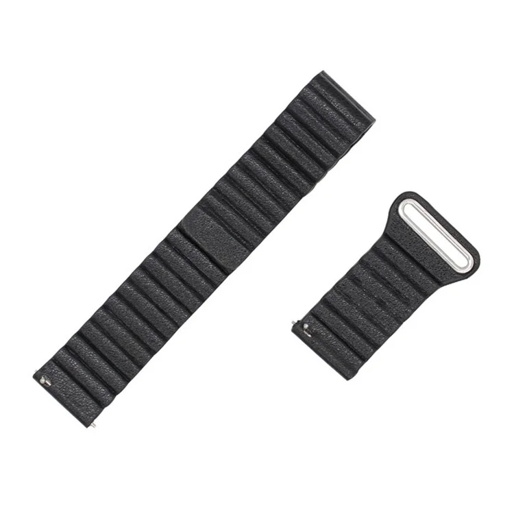 Magnetic Loop Genuine Leather Watch Strap for Samsung Gear Sport SM-600 - Black