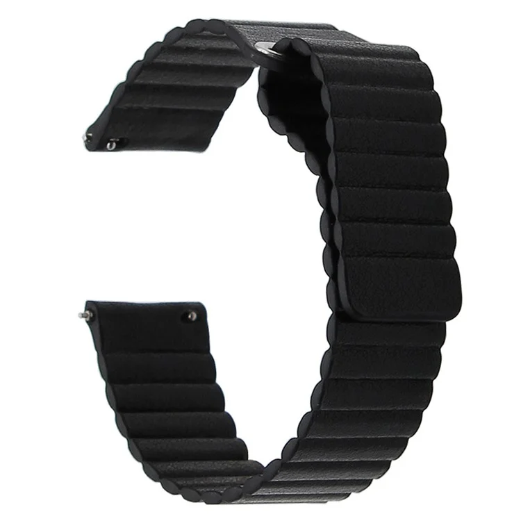 Magnetic Loop Genuine Leather Watch Strap for Samsung Gear Sport SM-600 - Black