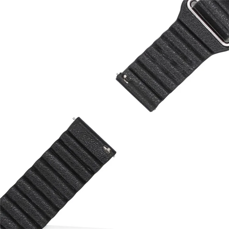 Magnetic Loop Genuine Leather Watch Strap for Samsung Gear Sport SM-600 - Black