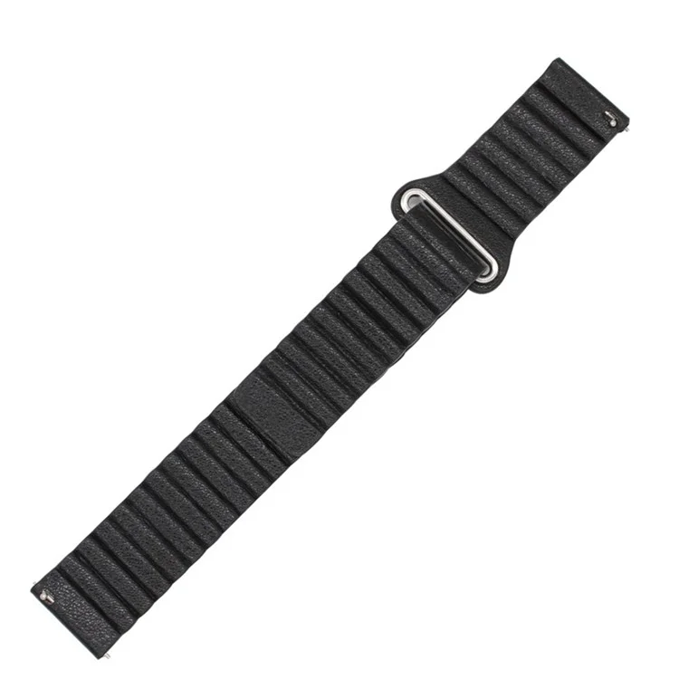 Magnetic Loop Genuine Leather Watch Strap for Samsung Gear Sport SM-600 - Black