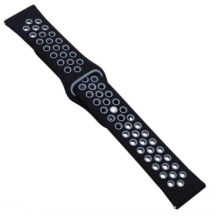 Hollow Two-tone Soft Silicone Watch Band for Samsung Gear S3 Frontier / S3 Classic - Dark Grey / Black