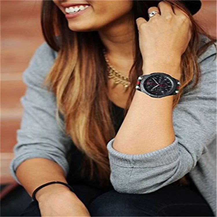 Nylon + Canvas Watch Band Wrist Strap for Samsung Gear S3 Frontier / S3 Classic - Black