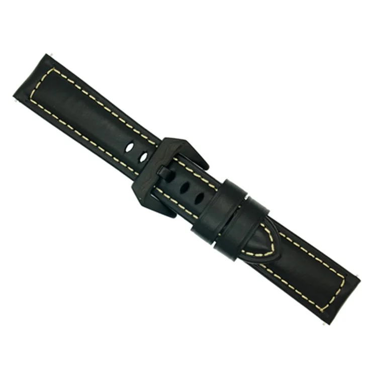 Vintage Genuine Leather Watch Band for Apple Watch Series 3/2/1 38mm - Bright Black