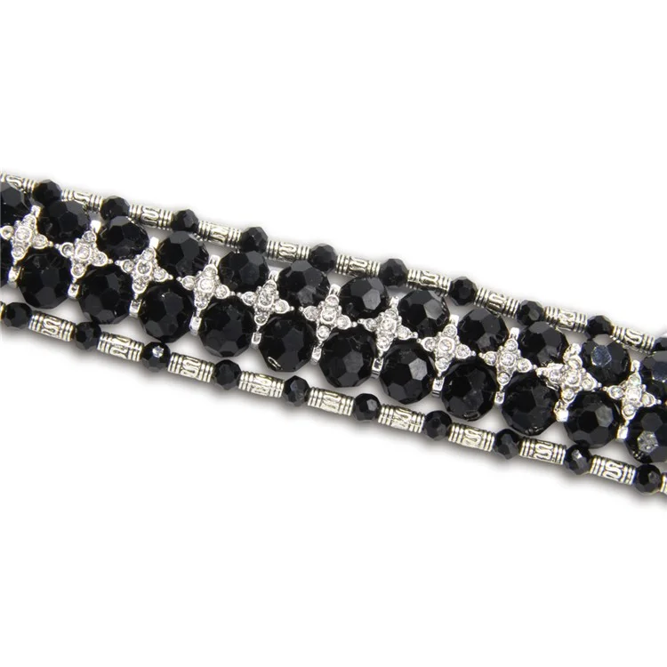 Imitation Pearl Decor Smart Watch Band for Apple Watch Series 3/2/1 38mm - Black
