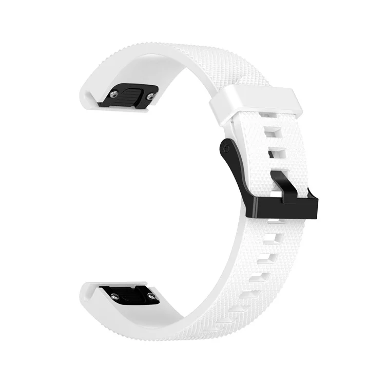 20mm Quick Fit Textured Silicone Watch Band Strap Bracelet Replacement for Garmin Fenix 5s - White