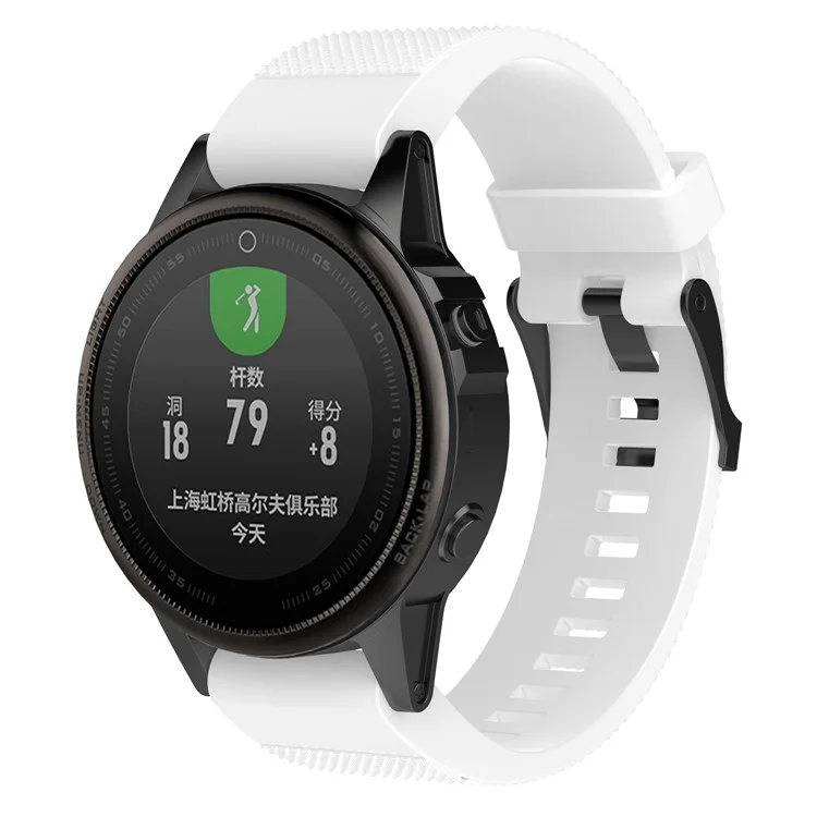 Correa de reloj de silicona texturizada de 20 mm de ajuste rápido, para Garmin Fenix 5s - Blanco
