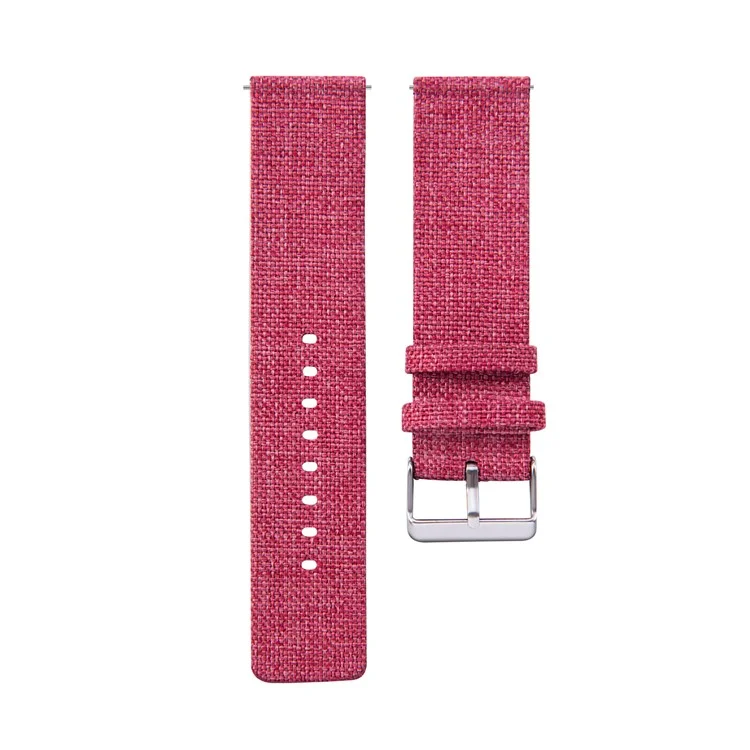 Para Garmin Vivoactive 3 / Vivomove HR Wrist Band 20mm Metal Buckle Nylon Canvas Smart Watch Strap - Vermelho