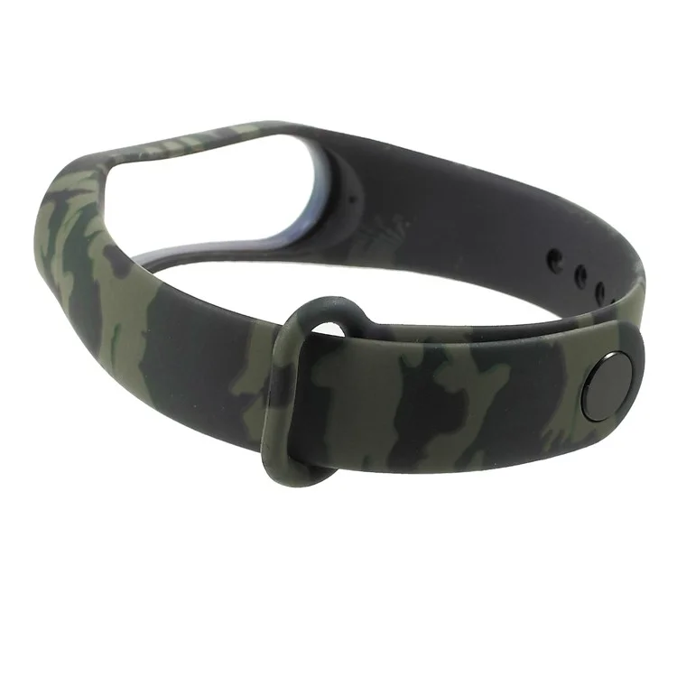 Camouflage Soft Silicone Watch Band Replacement for Xiaomi Mi Band 3 - Army Green