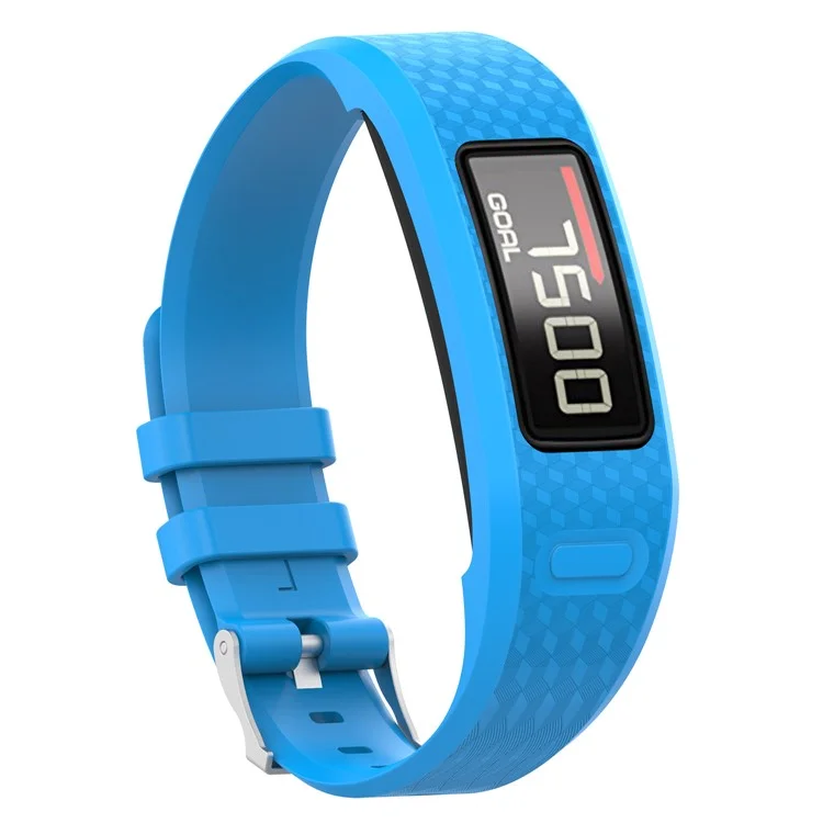 Bracelet de montre en silicone souple et flexible pour Garmin Vivofit 1 / Vivofit 2 - Taille: L / Bleu