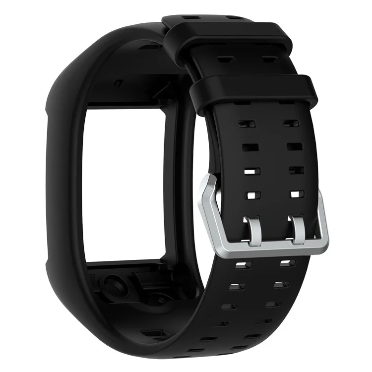 Correa de Muñeca de Silicona Suave Para Reloj Inteligente Polar M600 - Negro