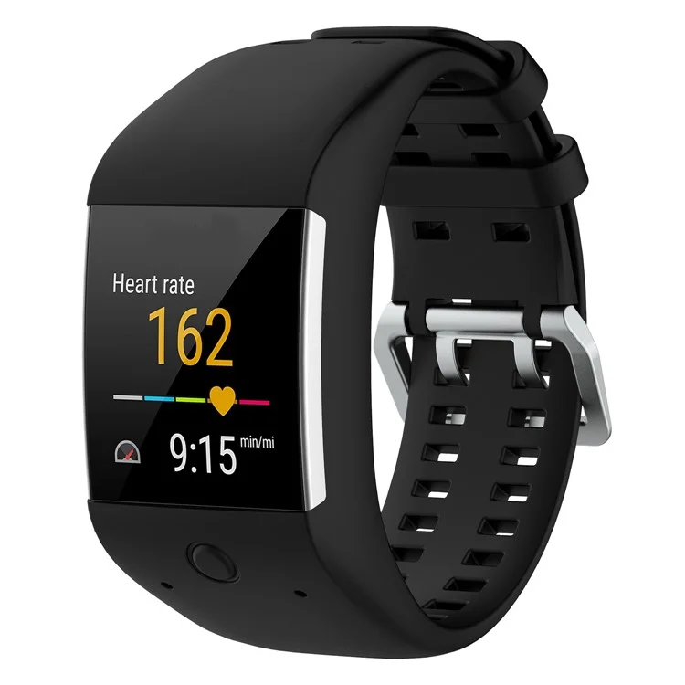 Soft silicone wristband for the Polar M600 smart watch - Black