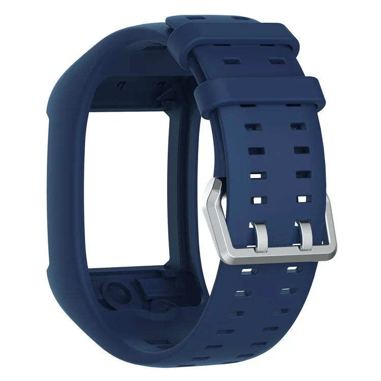 Correa De Pulsera De Silicona Flexible Suave Para Reloj Inteligente Polar M600 - Azul Oscuro