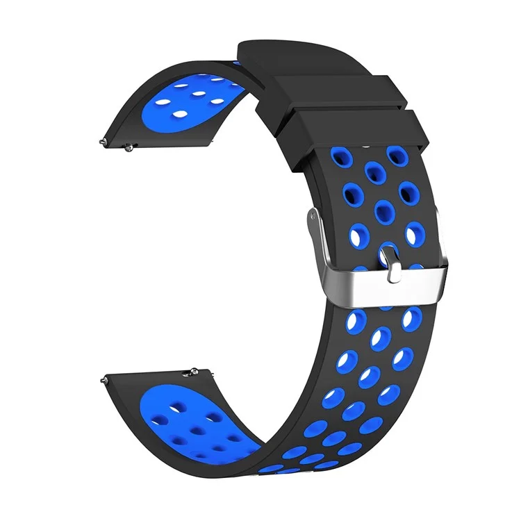 Reemplazo de Correa de la Banda de Reloj de Silicona de Dos Tonos Para Xiaomi Huami Amazfit Stratos 2 / 2s - Negro / Azul