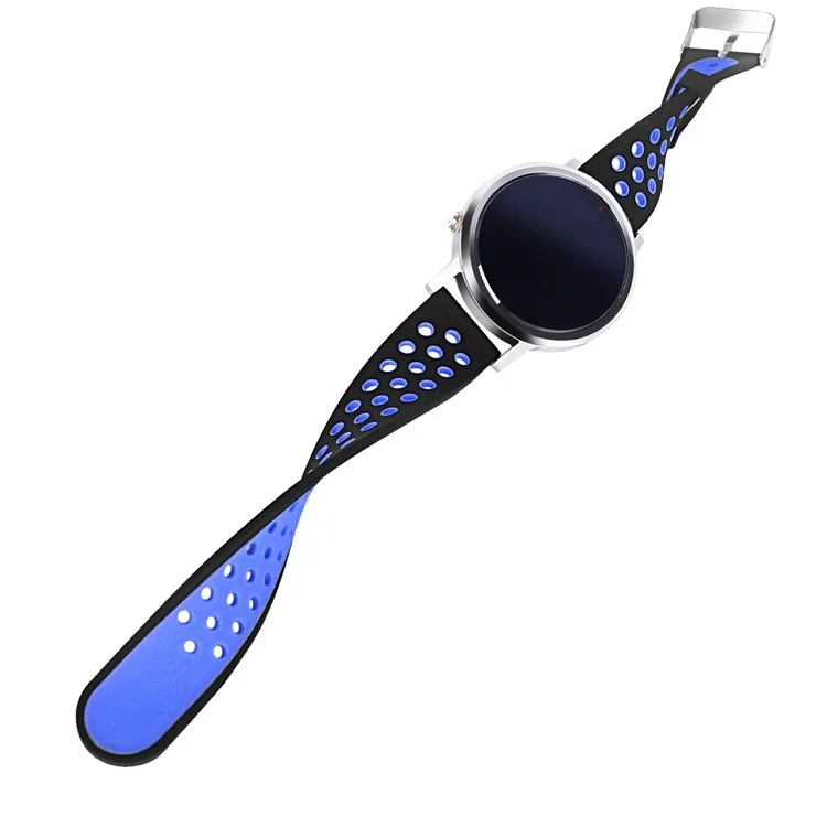 Reemplazo de Correa de la Banda de Reloj de Silicona de Dos Tonos Para Xiaomi Huami Amazfit Stratos 2 / 2s - Negro / Azul