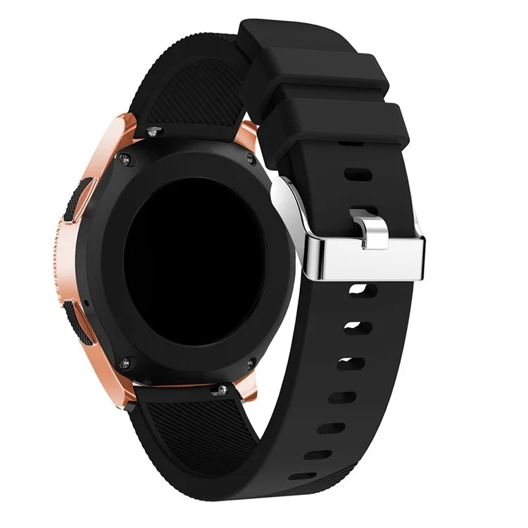 Sangle De Montre En Silicone De Texture Sergé Pour Samsung Galaxy Watch 42mm - Noir