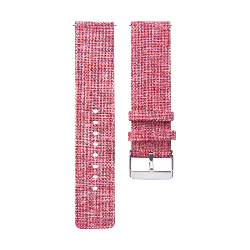Metal Buckle Nylon Canvas Watch Band Replacement 22mm for Samsung Galaxy Watch 46mm/Garmin Vivoactive 4 - Rose