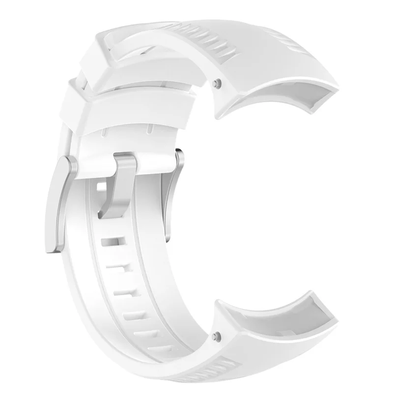 Adjustable Silicon Watch Wrist Strap, Length: 131.2 + 98.4mm for Suunto 9 - White