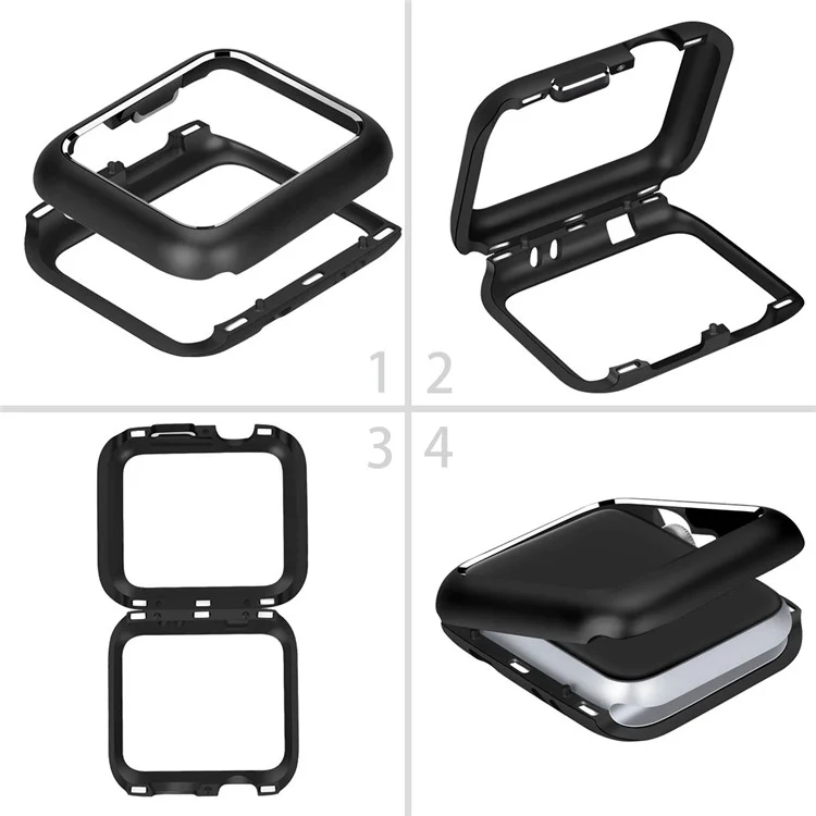 Magnetic Attraction Metal Frame Cover for Apple Watch Series 5 4 44mm / Series 3 2 1 42mm - Black