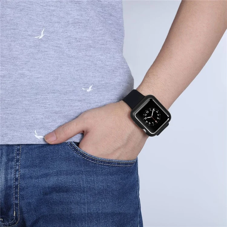Magnetic Attraction Metal Frame Cover for Apple Watch Series 5 4 44mm / Series 3 2 1 42mm - Black