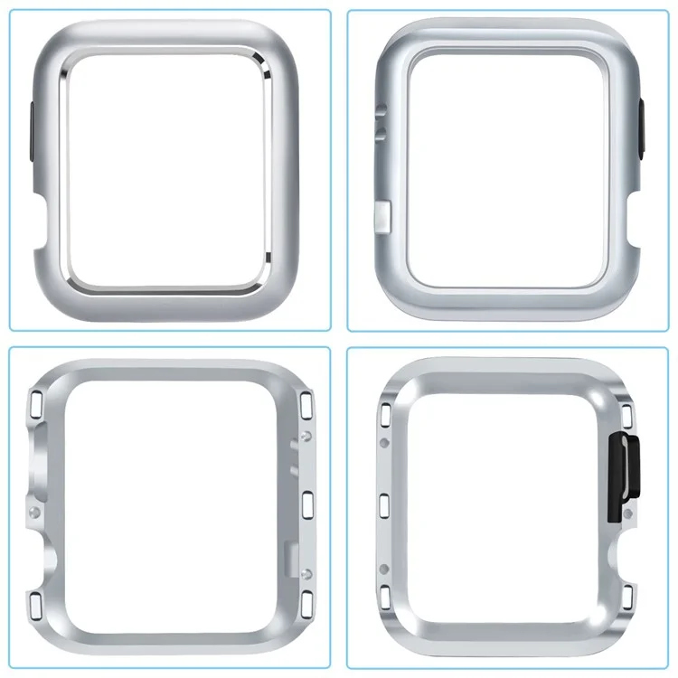 Étui à Cadre en Métal D'attraction Magnétique Pour Apple Watch Series 3 2 1 38 mm - Argent