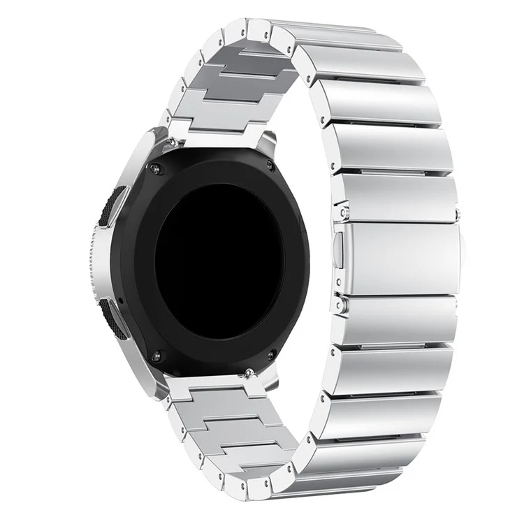 Banda de Relógio de Aço Inoxidável de 22 mm Para Samsung Galaxy Watch 46mm, Pulseira Com Fivela de Borboleta - Prata