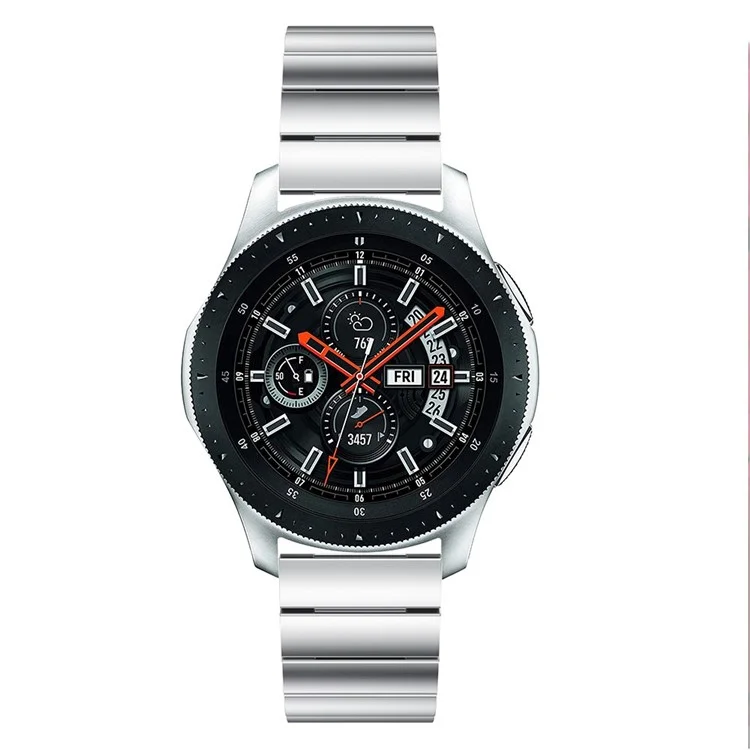 22mm Stainless Steel Watch Band for Samsung Galaxy Watch 46mm, Wrist Strap with Butterfly Buckle - Silver