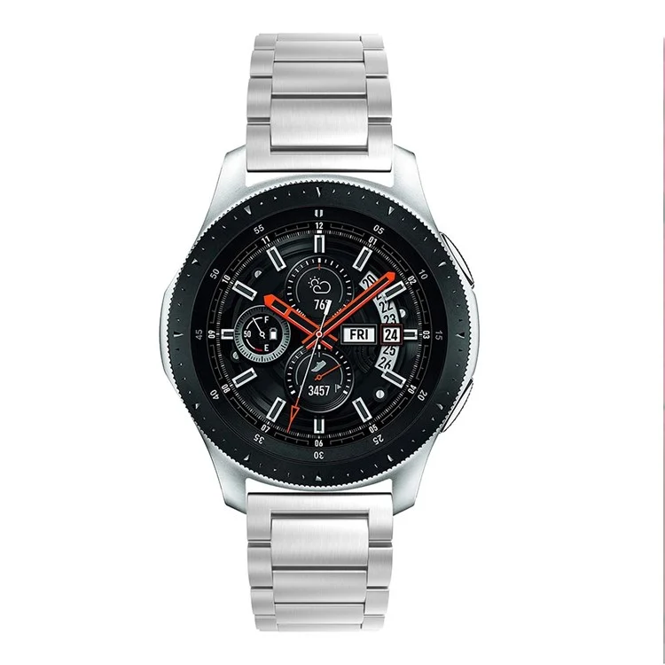 Para Samsung Galaxy Watch 46mm Cadena De Enlace De Acero Inoxidable De 46 Mm Banda De Reloj De Reloj De La Banda De La Muñeca De Tres Cuentas 22 Mm - Plata